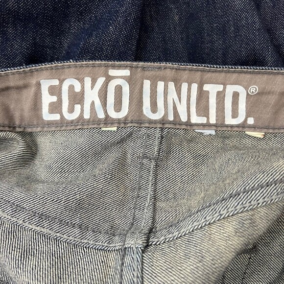 Ecko Unltd Mens Size 42 Denim Relaxed Fit Baggy Jean Shorts 90s Y2K Vintage - Picture 4 of 5